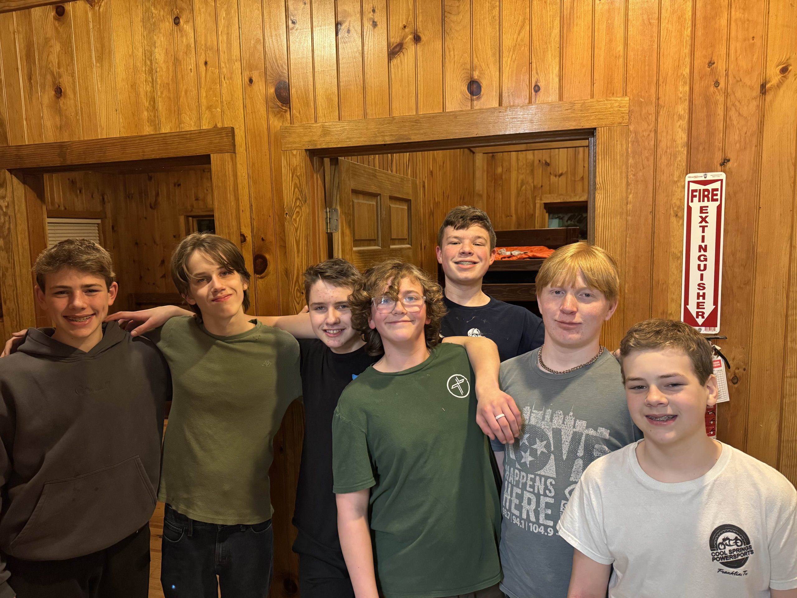 Troop members gathered together during the Latimer trip